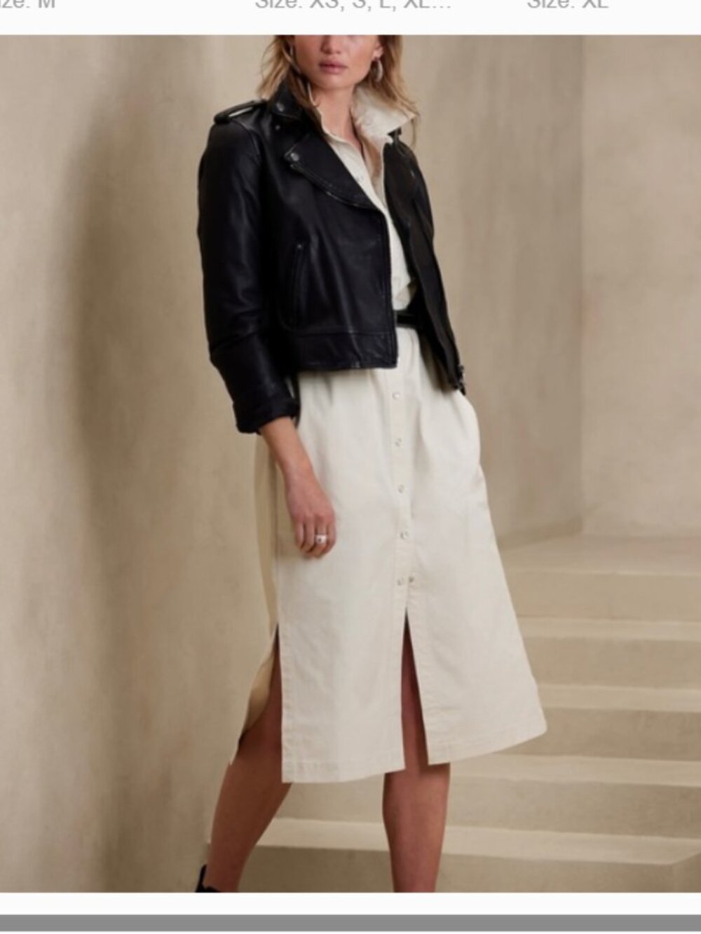 Banana Republic Twill Utility Midi Shirtdress Color: Stone Washed Size M NWT - Picture 3 of 14